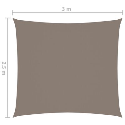 vidaXL Solseil oxfordstoff rektangulær 2,5x3 m gråbrun