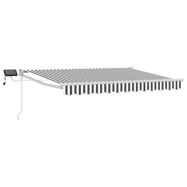 vidaXL Manuell utvidbar markise med LED-lamper 2,5 x 2 m