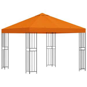 vidaXL Paviljong 3 x 3 m Oransje Polyester og st&aring;l 190 gsm