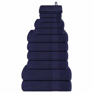 vidaXL 12-delers h&aring;ndklesett FROGN marinebl&aring; 360 gsm
