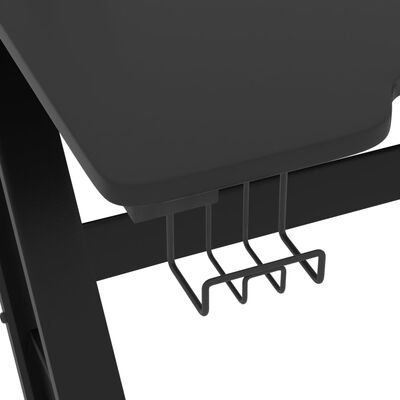 vidaXL Gamingbord med ZZ-formede ben svart 90x60x75 cm