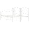 vidaXL Sengeramme i metall med hode- og fotgavl hvit 120x200 cm