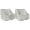 vidaXL LP-plateboks 2 stk. Betonggr&aring; 37 x 33 x 32 cm Konstruert tre