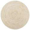 vidaXL H&aring;ndlaget teppe jute hvit og naturlig 90 cm