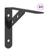 vidaXL Hyllebraketter 4 stk 20x2,5x14 cm svart rustfritt st&aring;l