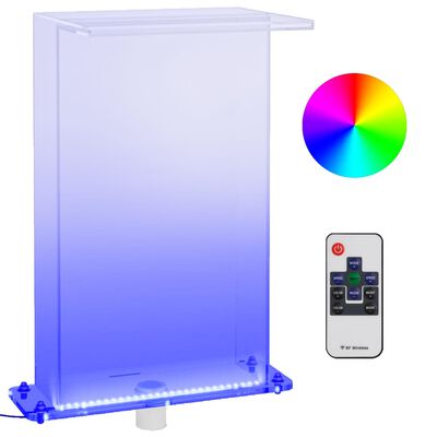 vidaXL Bassengfontene med RGB lysdioder og koblingssett akryl 51 cm