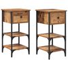 vidaXL Nattbordskap 2 stk. Brun 33,5 x 36 x 70 cm Konstruert tre