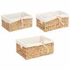 vidaXL Oppbevaringskurver 3 pcs Naturlig 40 x 30 x 18 cm Vannhyasint