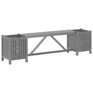 vidaXL Hagebenk med 2 plantekasser 150 cm heltre akasie gr&aring;