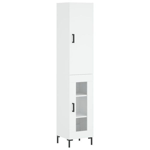 vidaXL Highboard hvit 34,5x34x180 cm konstruert tre