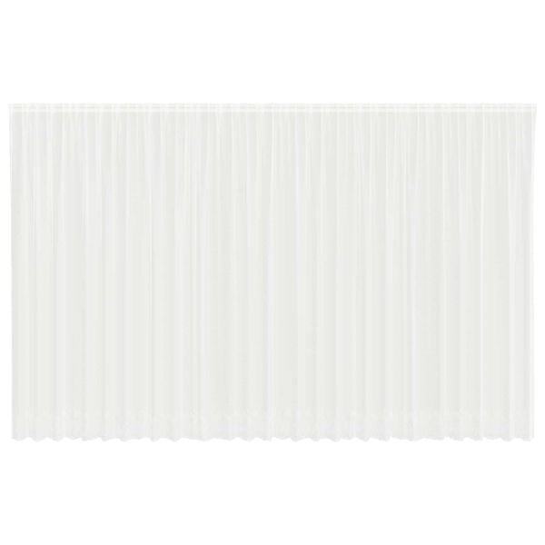 vidaXL Blondegardin med gardiner Blomster Hvit 300 x 750 cm Polyester