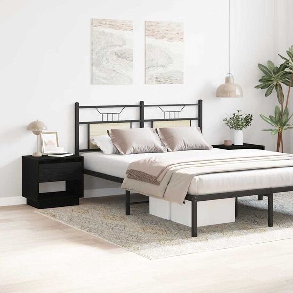 vidaXL Nattbord 2 pcs Svart Eik 45 x 34 x 44 cm Konstruert tre