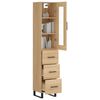vidaXL Highboard sonoma eik 34,5x34x180 cm konstruert tre