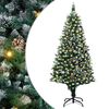 vidaXL Kunstig juletre med 300 LED gr&oslash;nn 180 cm PVC og St&aring;l og Plast
