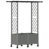 vidaXL Hevet Bed med Trellis og Tak Lysegr&aring; 124,5 x 40 x 142 cm PP