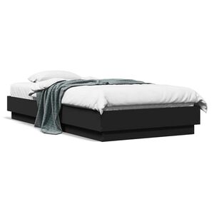 vidaXL Sengeramme svart 90x190 cm konstruert tre