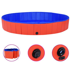 vidaXL Sammenleggbart hundebasseng r&oslash;d 200x30 cm PVC