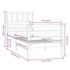 vidaXL Sengeramme 75x190 cm Small Single heltre
