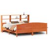 vidaXL Seng med bokhylle uten madrass voksbrun 180x200 cm heltre furu