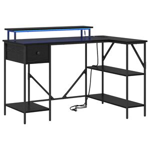 vidaXL Skrivebord Svart Eik 120 x 79 x 86,5 cm Konstruert tre