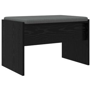 vidaXL Gangbenk med pute Svart Eik 63 x 38 x 40 cm