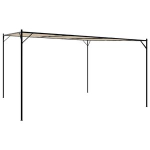 vidaXL Festtelt beige 4x4 m 180 g/m&sup2; stoff og st&aring;l