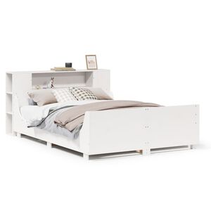 vidaXL Sengeramme uten madrass hvit 160x200 cm heltre furu