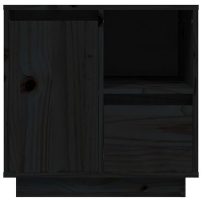 vidaXL Nattbord svart 50x34x50 cm heltre furu