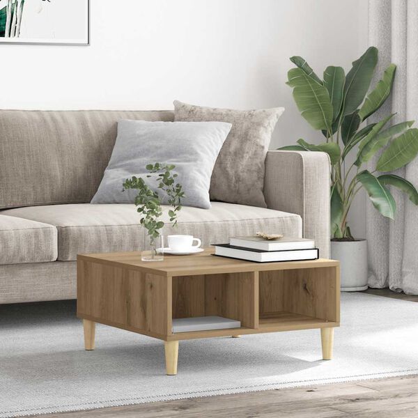 vidaXL Salongbord artisan eik 60x60x30 cm konstruert tre