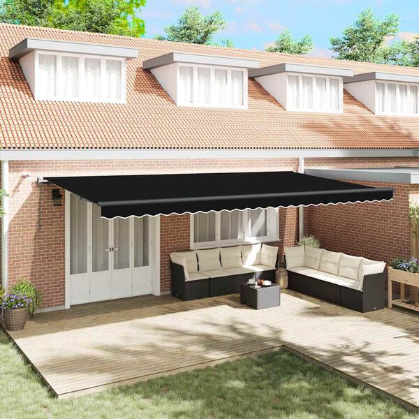 vidaXL Markiseduk med Svart 600 &times; 300 cm Polyester