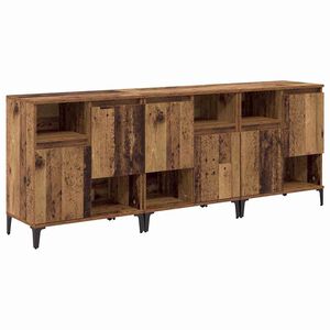 vidaXL Skap 3 pcs Gamle tre 60 x 35 x 70 cm Konstruert tre