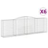 vidaXL Gabionkurver buede 6 stk 400x50x120/140 cm galvanisert jern