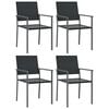 vidaXL Hagestoler 4 stk svart 54x62,5x89 cm polyrotting