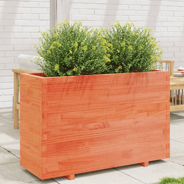 vidaXL Plantekasse voksbrun 110x40x72,5 cm heltre furu