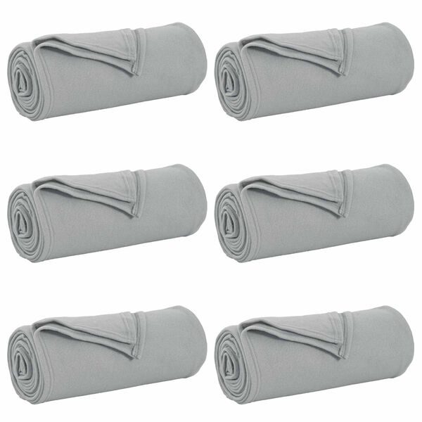 vidaXL Kastepledd 6 pcs Gr&aring; 240 x 220 cm Fleece