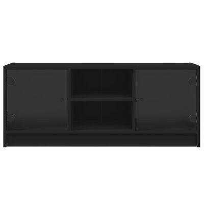 vidaXL TV-benk med dør svart 102x37x42 cm