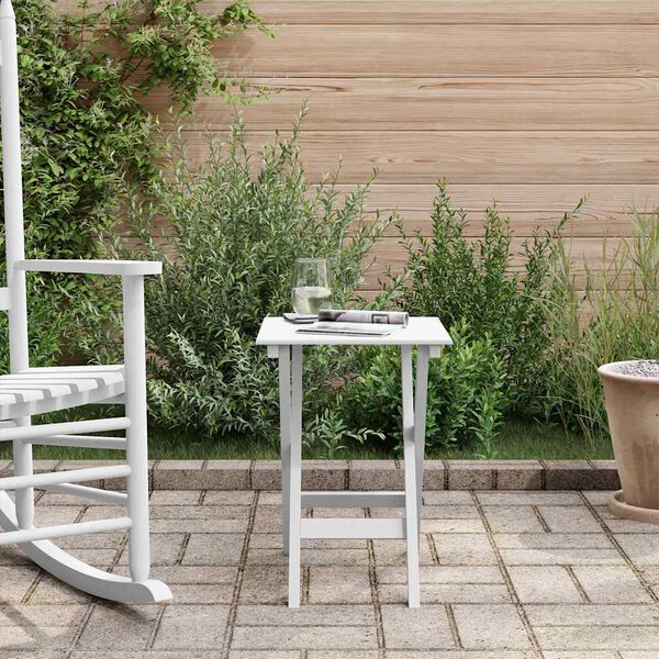 vidaXL Sammenleggbart sidebord hvit heltre poppeltre