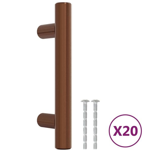vidaXL Skaph&aring;ndtak 20 stk bronse 64 mm rustfritt st&aring;l