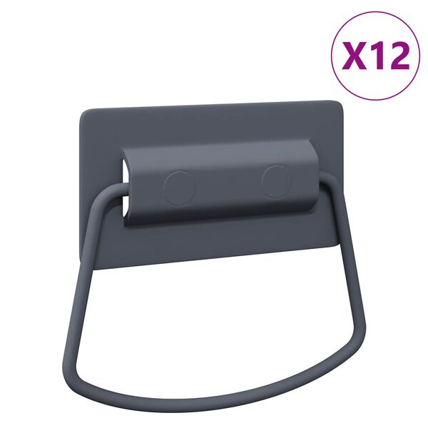 vidaXL Skaph&aring;ndtak 12 pcs Antrasitt 85 x 45 mm Metall