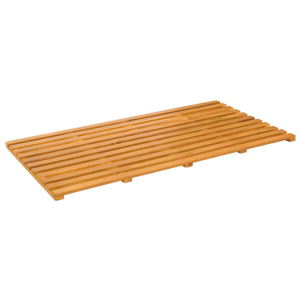 vidaXL Badematte Ensfarget Brun 100 x 53 cm tre