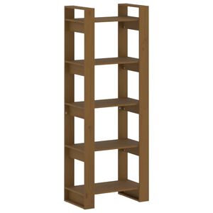 vidaXL Bokhylle/romdeler honningbrun 60x35x160 cm heltre