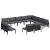 vidaXL Hagesofa Set 12 stk. Svart St&aring;l