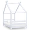 vidaXL Sengeramme for barn heltre furu hvit 80x160 cm
