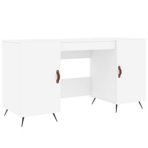 vidaXL Skrivebord hvit 140x50x75 cm konstruert tre