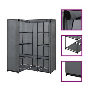 vidaXL Hj&oslash;rnegarderobe gr&aring; 130x87x169 cm