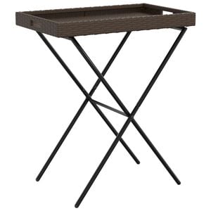 vidaXL Sammenleggbart brettbord brun 65x40x75 cm polyrotting
