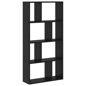 vidaXL Bokskap 8 niv&aring;er 60 x 20 x 120,5 cm Konstruert tre Svart Eik