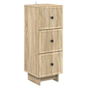 vidaXL Skuffeskap Sonoma eik 33 x 34,5 x 90 cm Konstruert tre