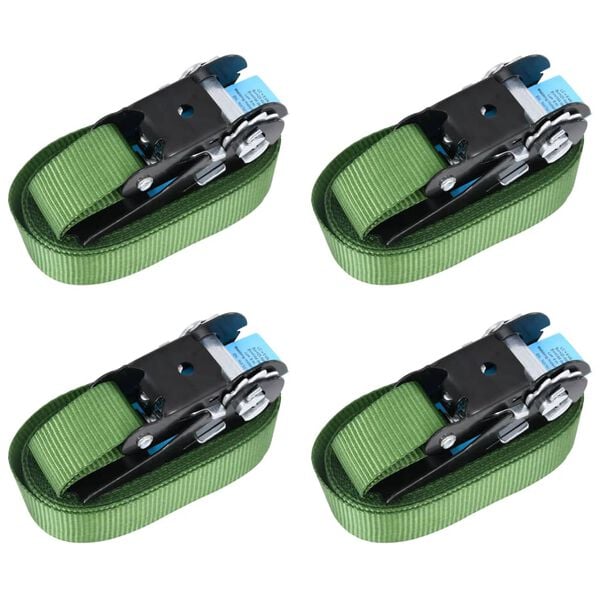 vidaXL Jekkestropper med skralle 4 stk 800 daN 6 m grønn