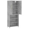 vidaXL Highboard betonggr&aring; 69,5x34x180 cm konstruert tre